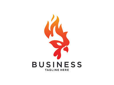 fire and Rooster logo design