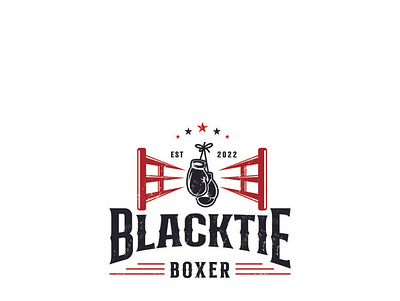 black tie boxer logo design boxer boxing design logo vector