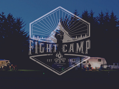 fight camp logo camp design fight logo night vector