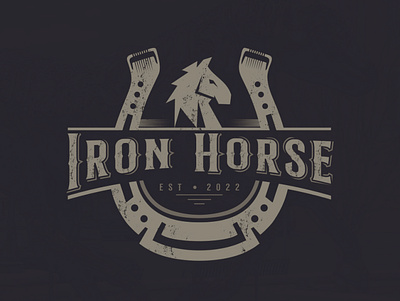 iron horse logo design vintage design horse iron vintage
