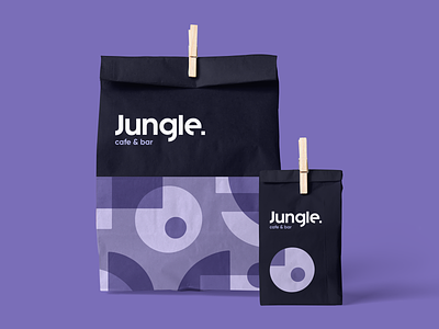 Jungle Cafe & Bar - Bag abstract brand identity branding cafe logo jungle logo logotype paper bag pattern typogaphy