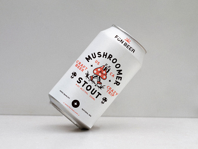 Fun Beer Co - Mushroomer beer brand design brand identity branding can character craft beer illustration logo logotype mushroom packaging typography