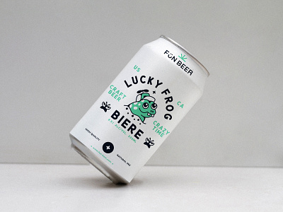 Fun Beer Co - Lucky Frog beer brand design brand identity branding can character craft beer frog illustration logo logotype packaging typography
