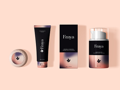 Fraya Skincare - Packaging aesthetics box brand design brand identity branding cosmetic flower gradient logo logotype packaging pattern skincare soap tube typography