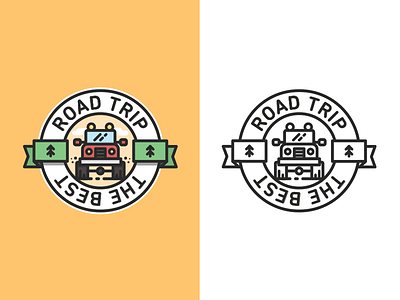 Road Trip 2 badges clean illustration jeep line line art logo logotype road trip