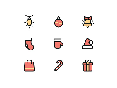 *Free* Christmas Icons / Part 1 (in colors) christmas free free icons icon iconography icons line set