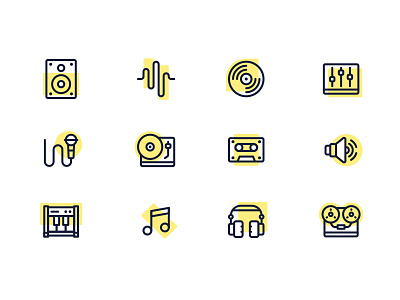 Music Icons icon iconography icons line music set