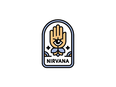 Nirvana badges clean illustration line line art logo logotype mark nirvana vector