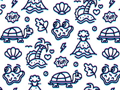 Tropical Paradise icon iconography icons island modern outline pattern shell tropical turtle vector volcano