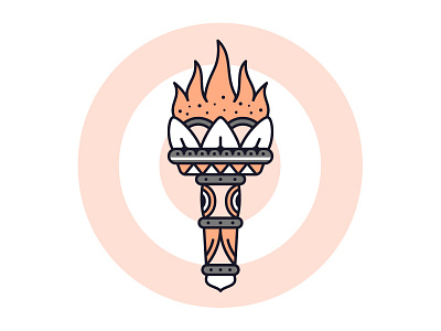 Ancient Torch ancient fire illustration line art old school outline tattoo torch vector