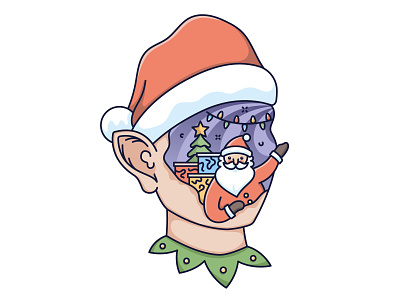 Merry Christmas! abstract abstraction christmas elf holiday illustration santa vector x mas