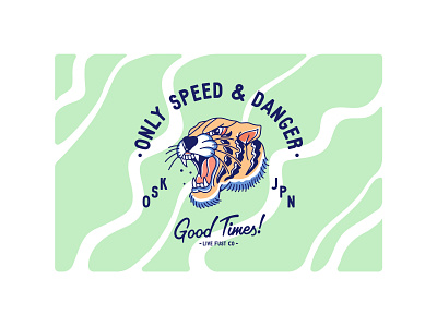 Only Speed & Danger badge branding illustration japan lettering mark modern retro tiger vector