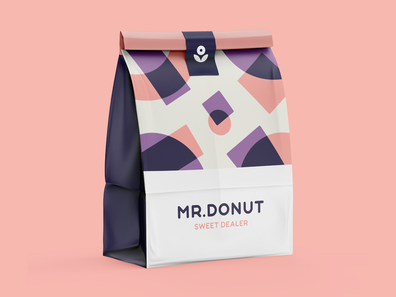 Mr. Donut Sweet Dealer - Bag abstract brand identity branding donut illustraion logo logo design packaging pattern type vector