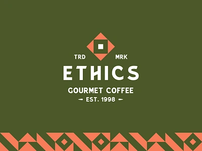 Ethics Gourmet Coffee abstract badge brand identity coffee logodesign logotype logotypes pattern type typography vector