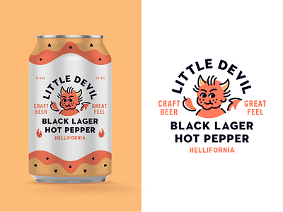 Little Devil Craft Beer badge badge logo beer beer label branding can devil illustration packaging type typography vector
