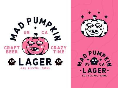 Mad Pumpkin Craft Beer badge beer beer branding branding character illustration label logo mad pumpkin type typography vector