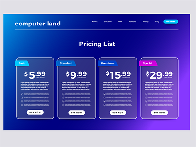 Computer Pricing illustrator pricing ui ux vector