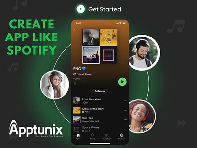 How to create an app like Spotify? An Exclusive Guide animation app developers appdevelopment appdevelopmentcompanies appdevelopmentcompany apptunix branding design company development company mobile designs music musicapps songs spotify uiux