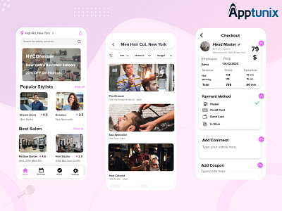 Comprehensive Guide For Salon App Development animation app designs app development company appdevelopment appdevelopmentcompany apptunix beauty services illustration mobile app design salon app salon app design