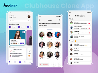 Clubhouse Clone App Development Services apptunix clubhouse app clone clubhouse clone app clubhouse clone script mobile app design mobile app development on demand mobile apps