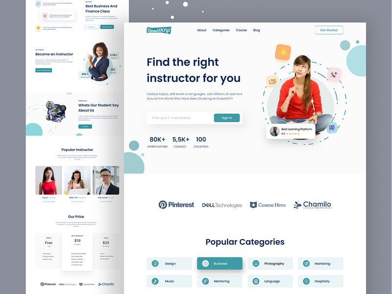 Online Course Landing Page by Andika Bagass for One Week Wonders on ...