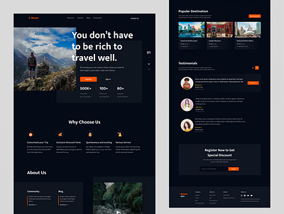 Moses Travell Landing Page🚀 business design holiday landing page popular simple travell travelling ui