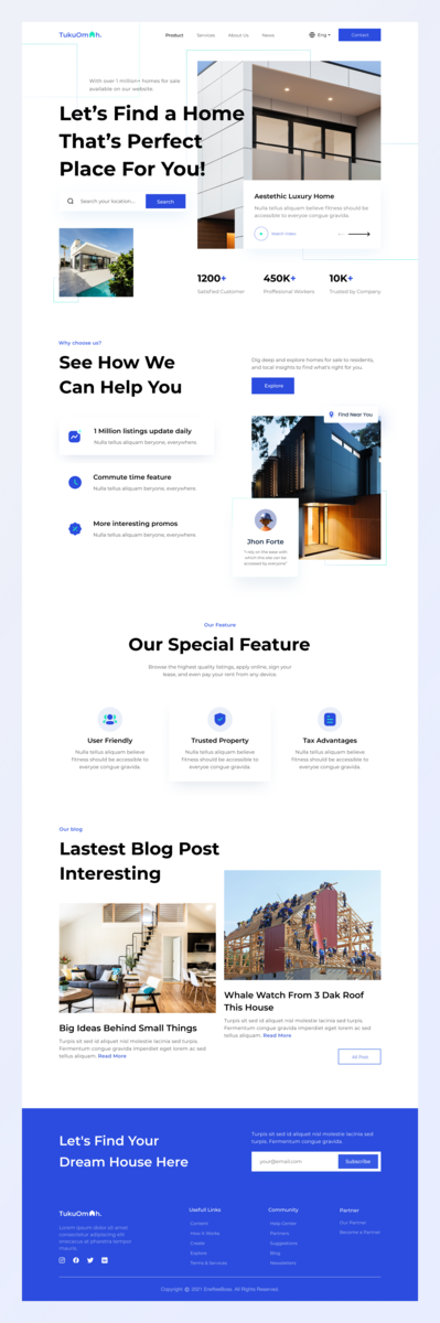 TukuOmah - Real Estate Home Page by Andika Bagass for One Week Wonders ...