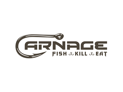 Carnage Logo Design branding carnage design designer eat fishing hook illustration illustrator kayak kill vector