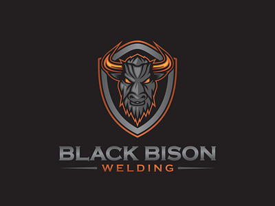 Black Bison Welding logo design badass bison black brand identity branding business company design designer evil illustration illustrator logo mascot mascot logo vector welding