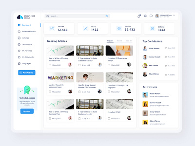 Knowledge Cloud articles catalog content dashboard education graphic design professional research topics ui user experience design users ux writing writing