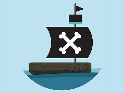 Marketing Presentation = Pirate Graphics black blue crossbones flags illustration pirate sea ship