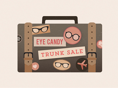 Eye Candy • Trunk Sale brown eye candy glasses luggage neutral pink stickers suitcase trunk
