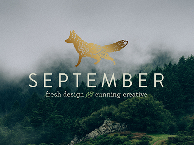 New September! fog fox fresh leaf logo mountains september trees
