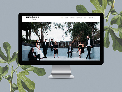 Him & Her Events - New Website botanical desktop mockup stylist website wedding