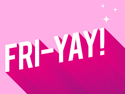 Fri-Yay! fri yay gradient pink play purple stars typography