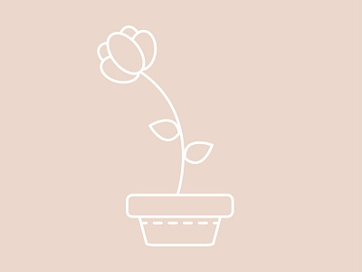 Illustrated Ikebana botanical flower ikebana illustration plant pot