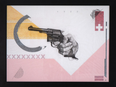 Bonnie acrylic art bonnie charcoal gun illustration painting pink sundance