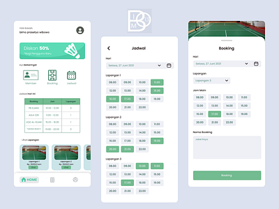 Booking App - Badminton Court Booking application badminton badminton app badminton application booking app branding figma graphic design mobile app ui ux