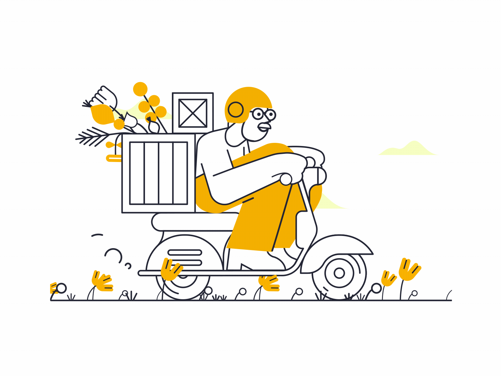 Delivery 2danimation animation animation 2d car car animation character animation character design flat design motorcycle