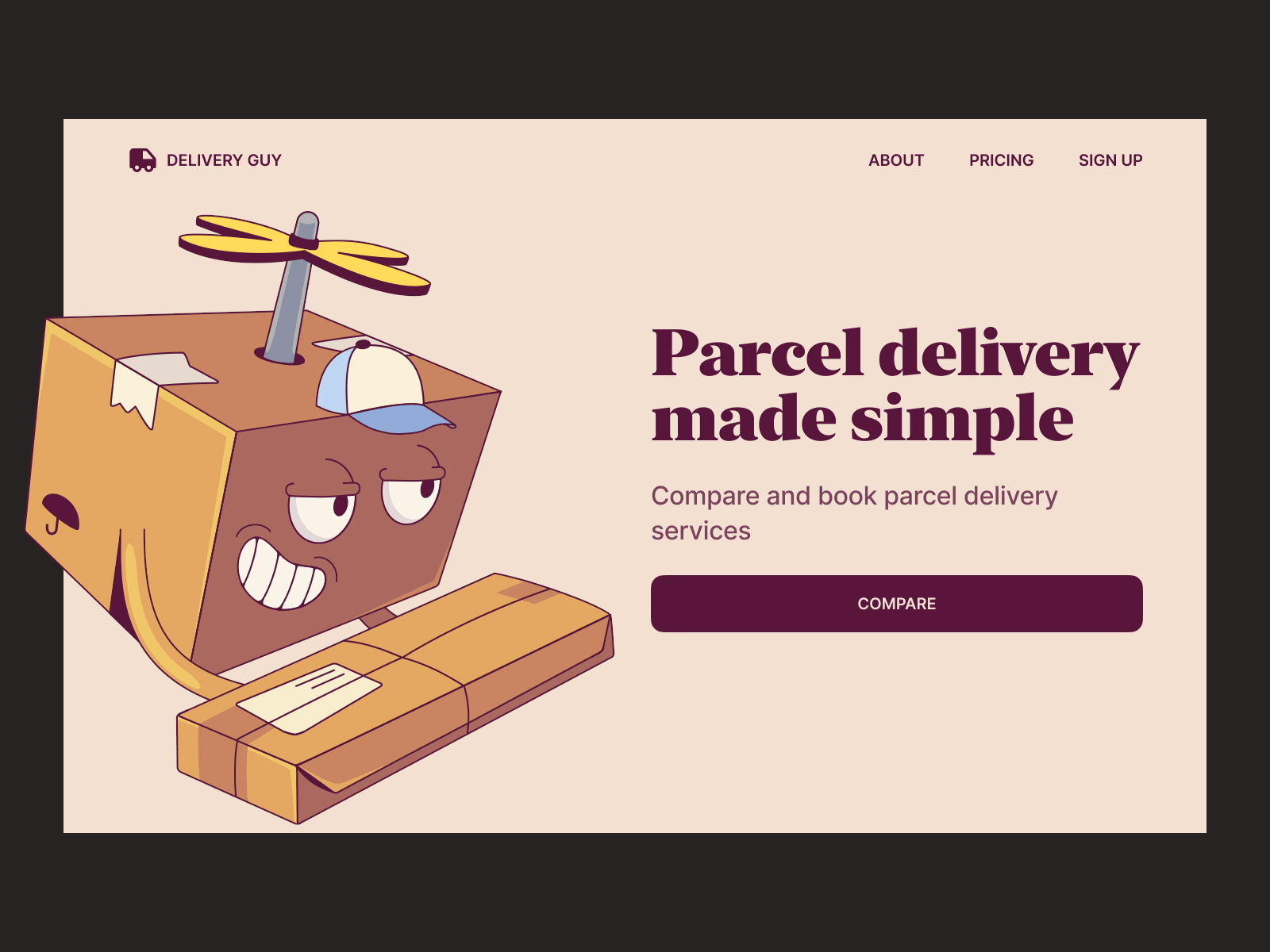 Automated delivery animation box deliveru fake 3d flat design json post ui