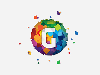 Gravity 2d 3d app branding colorful colour development flat gravity icon logo symbol