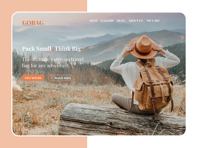 GOBAG Landing Page Template appdesign backpack bag business creative design graphic graphicdesign graphicdesignui graphicdesignuiweb interface landingpage ui uidesign userexperience userinterface ux web webdesign webdesigner