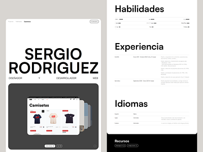 Sergio Rodriguez - Portfolio hero hero header home home page minimal personal portfolio ui web web design