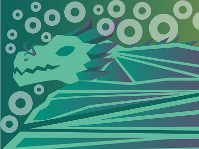 Green Dragon artwork design illustration