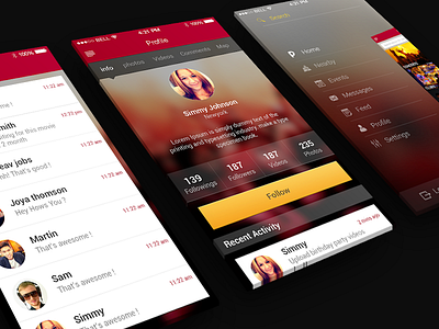 Mobile App Screenshots android app group iphone mobile network profile social media ui user ux web
