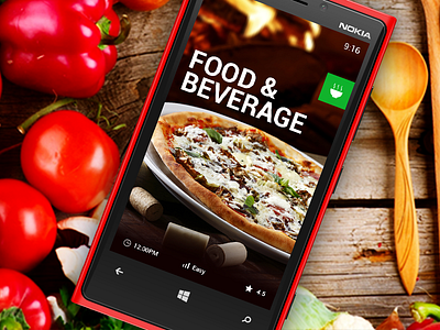 Windows - Food Mobile App app beverages burgar design food iphone mobile pizza restaurant screenshot ux windows