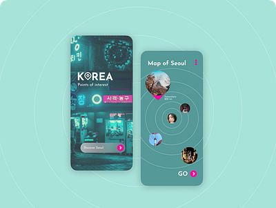 Discover Korea App 3d animation app branding design graphic design icon illustration logo motion graphics typography ui ux vector