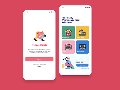 A cleaning service mobile app.