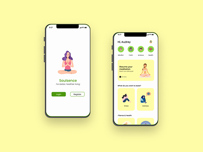 Soulsence yoga app & mockup