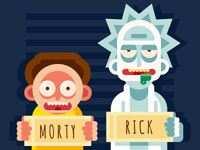 Rick and Morty cartoon fan flat illustration jail morty photo rick rick and morty vector